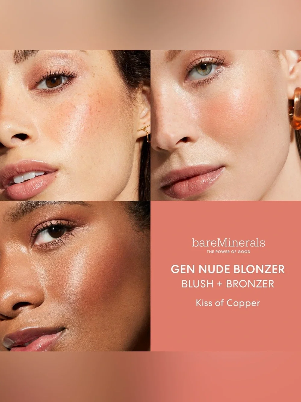 BARE MINERALS GEN NUDE BLONZER Blush + Bronzer in Kiss of Copper NWT